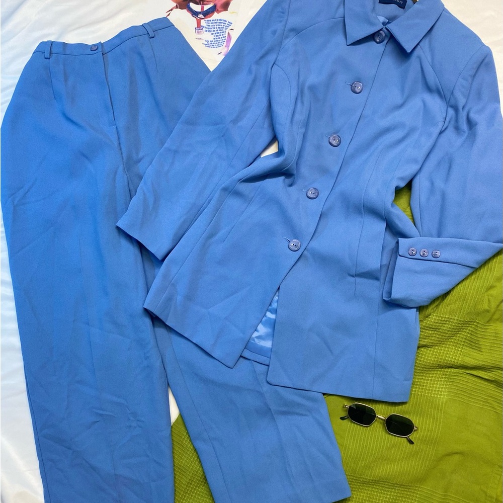 Karen Scott Light Blue Elastic Waist Pants